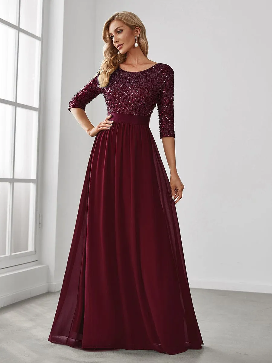 A-Line Sequined Formal Dress