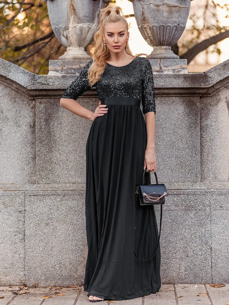 A-Line Sequined Formal Dress