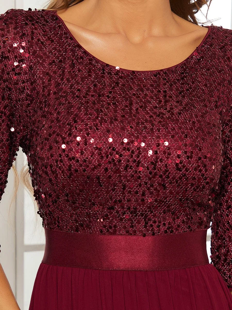 A-Line Sequined Formal Dress