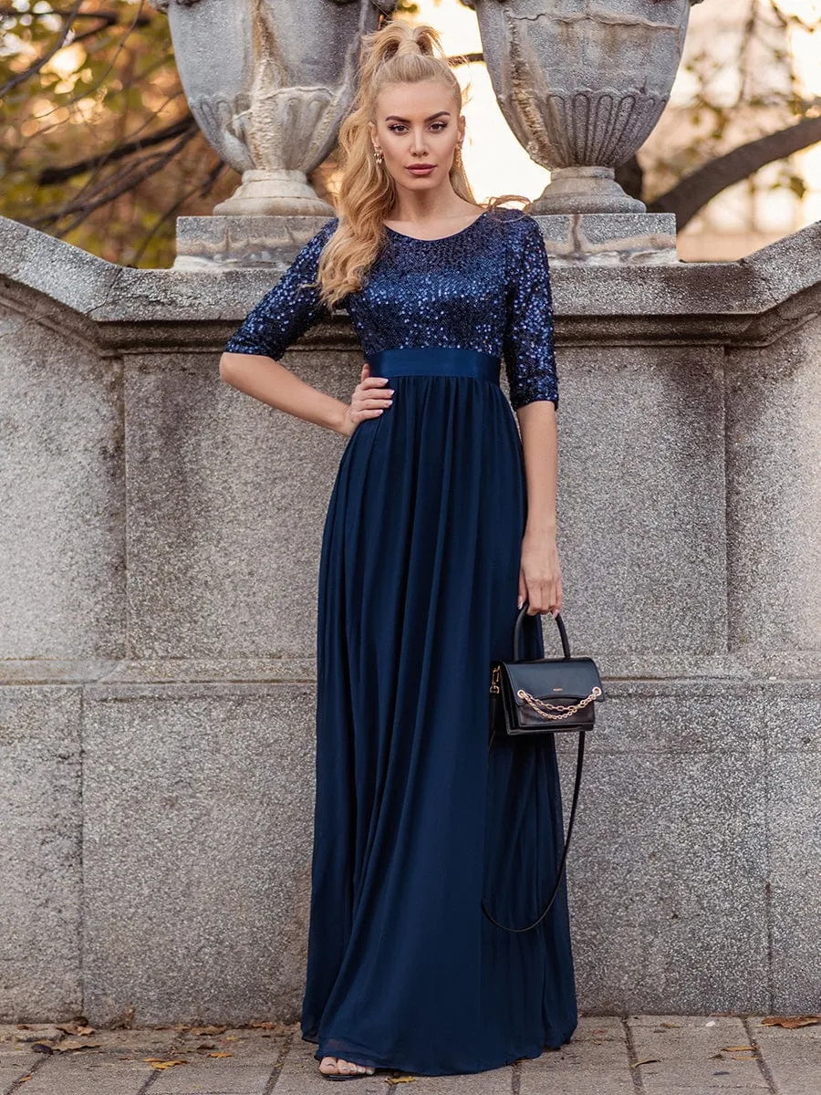 A-Line Sequined Formal Dress