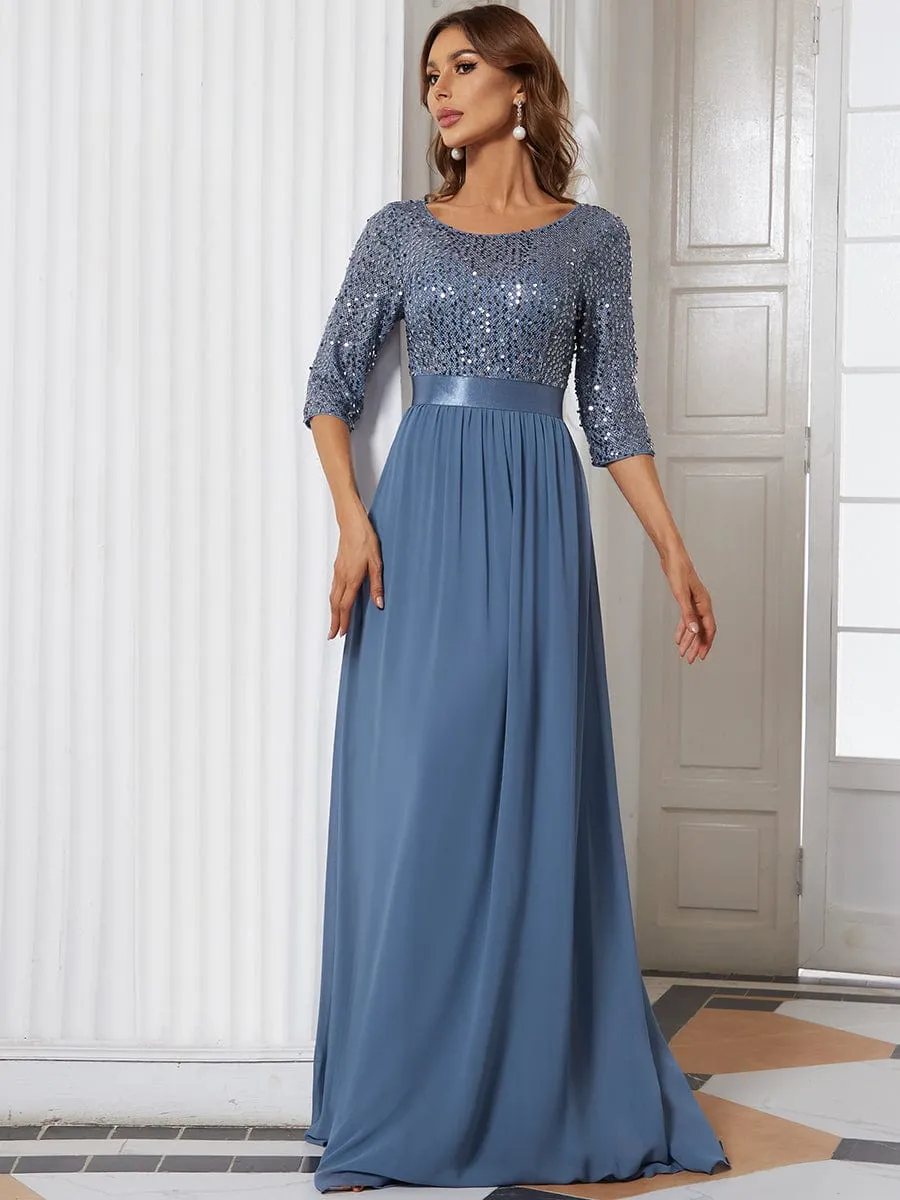A-Line Sequined Formal Dress