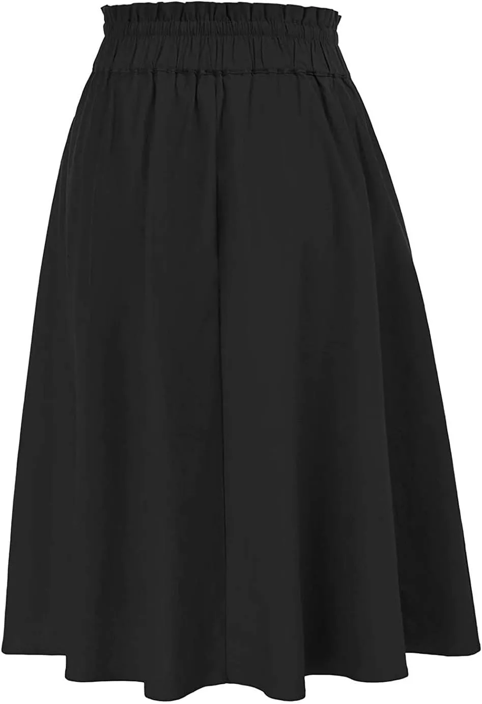 A Line Skirt for Women Solid Lightweight Drawstring High Elastic Waist Knee Length Summer Skirts 2025 Trendy Clothes