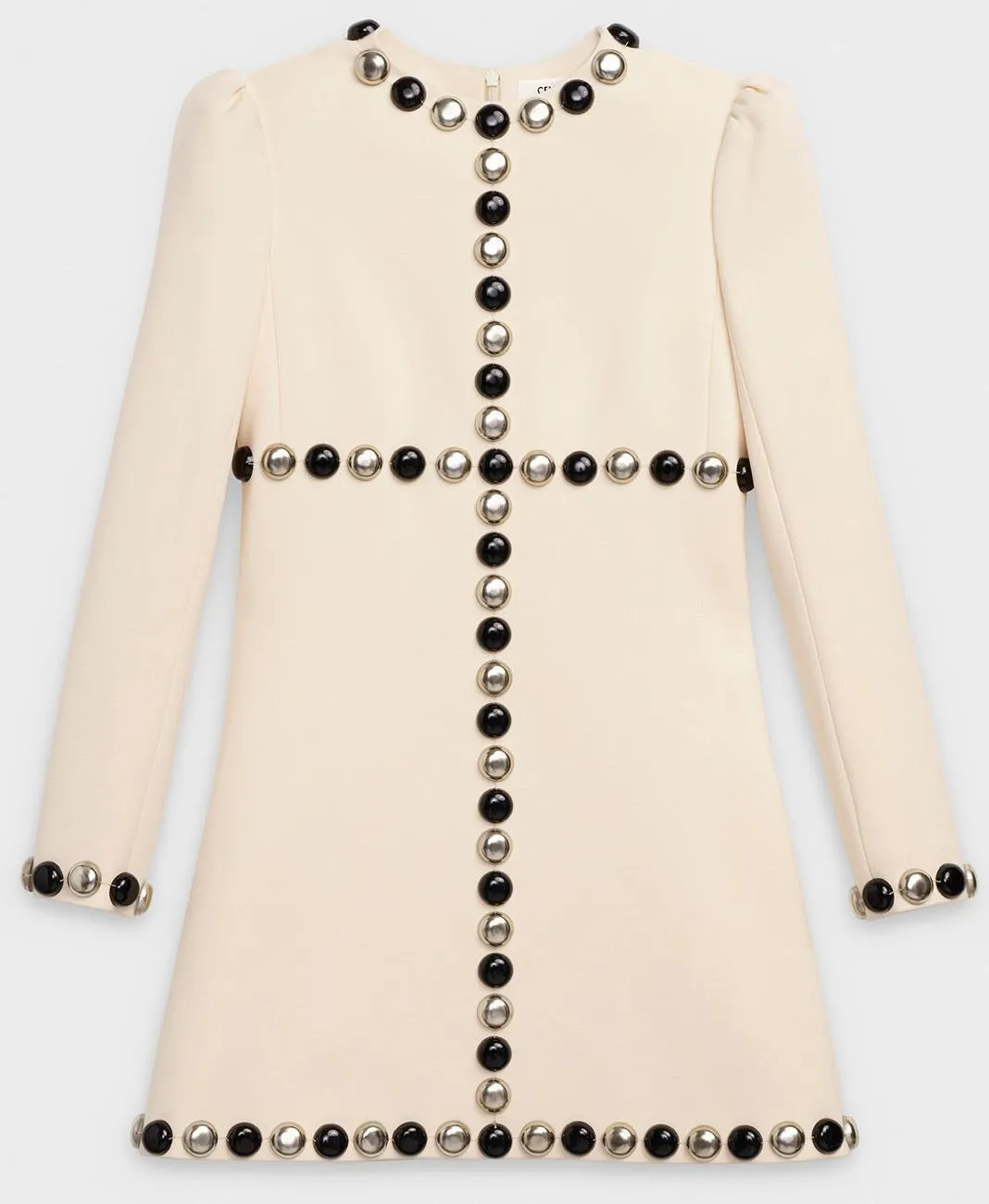 A-line Wool Studded Dress - Black or White