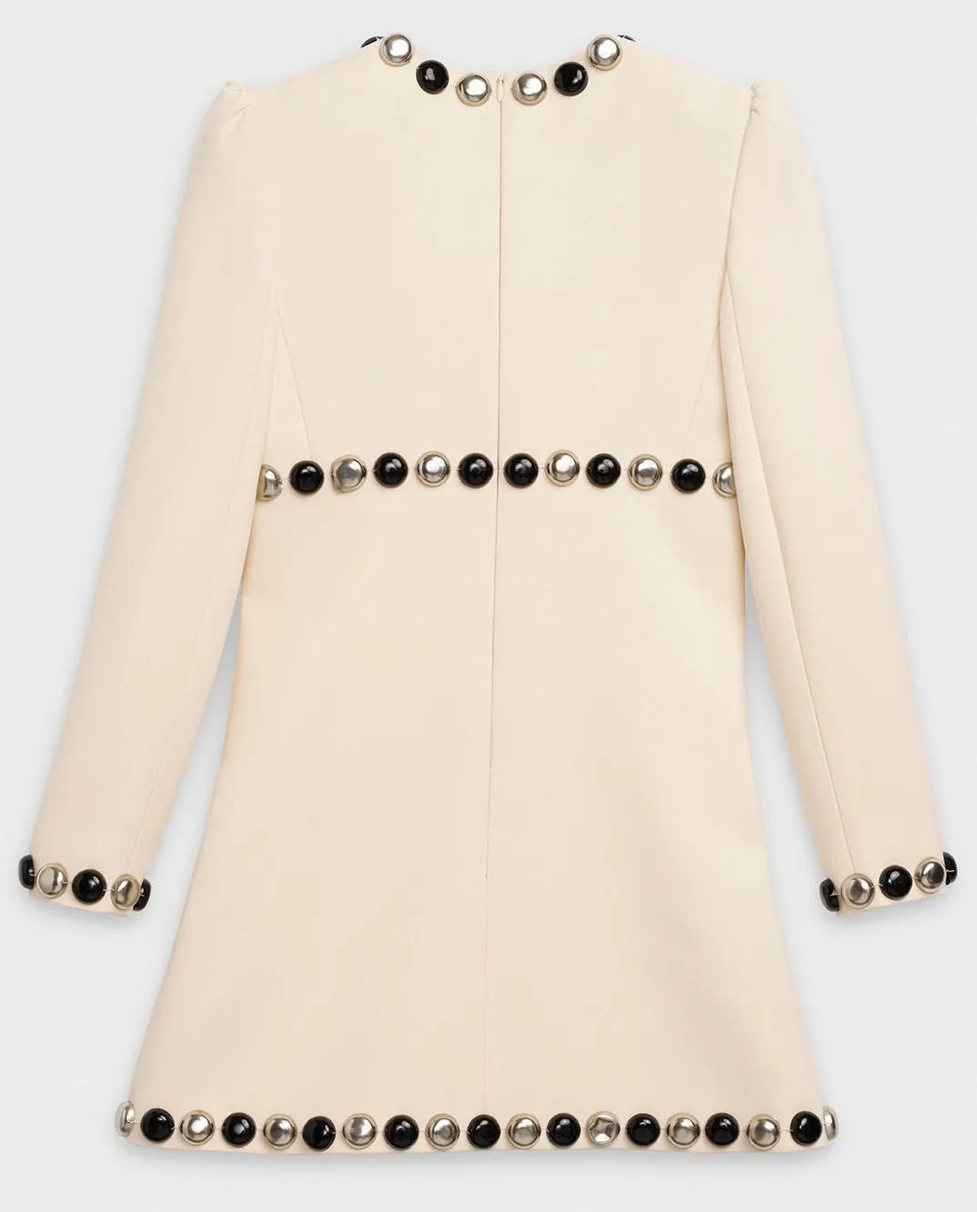 A-line Wool Studded Dress - Black or White