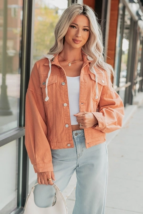 A New Chapter Signature 8 Hooded Denim Jacket (Peach) A New Chapter Signature 8 Hooded Denim Jacket (Peach)