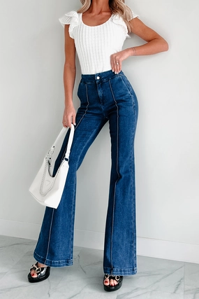 Abigail Special A High Rise Trouser Flare Jeans (Dark) Abigail Special A High Rise Trouser Flare Jeans (Dark)