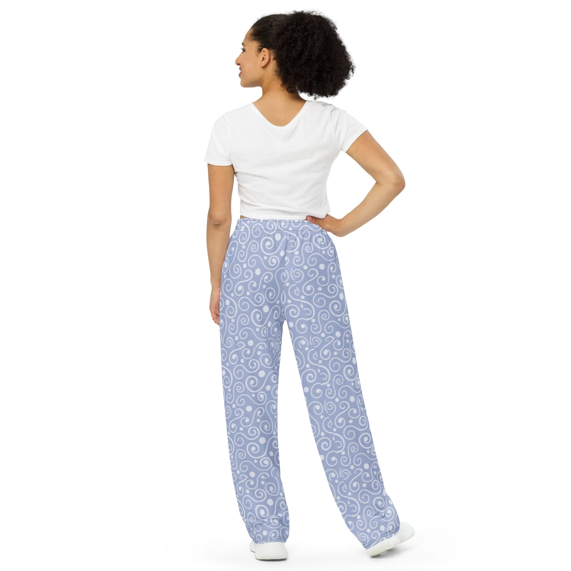 Abstract All-over print unisex wide-leg pants
