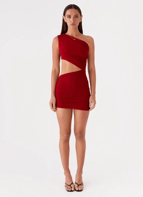 Addie Mini Dress - Ruby Red Addie Mini Dress - Ruby Red