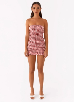 Adele Mini Dress - Red Gingham Adele Mini Dress - Red Gingham