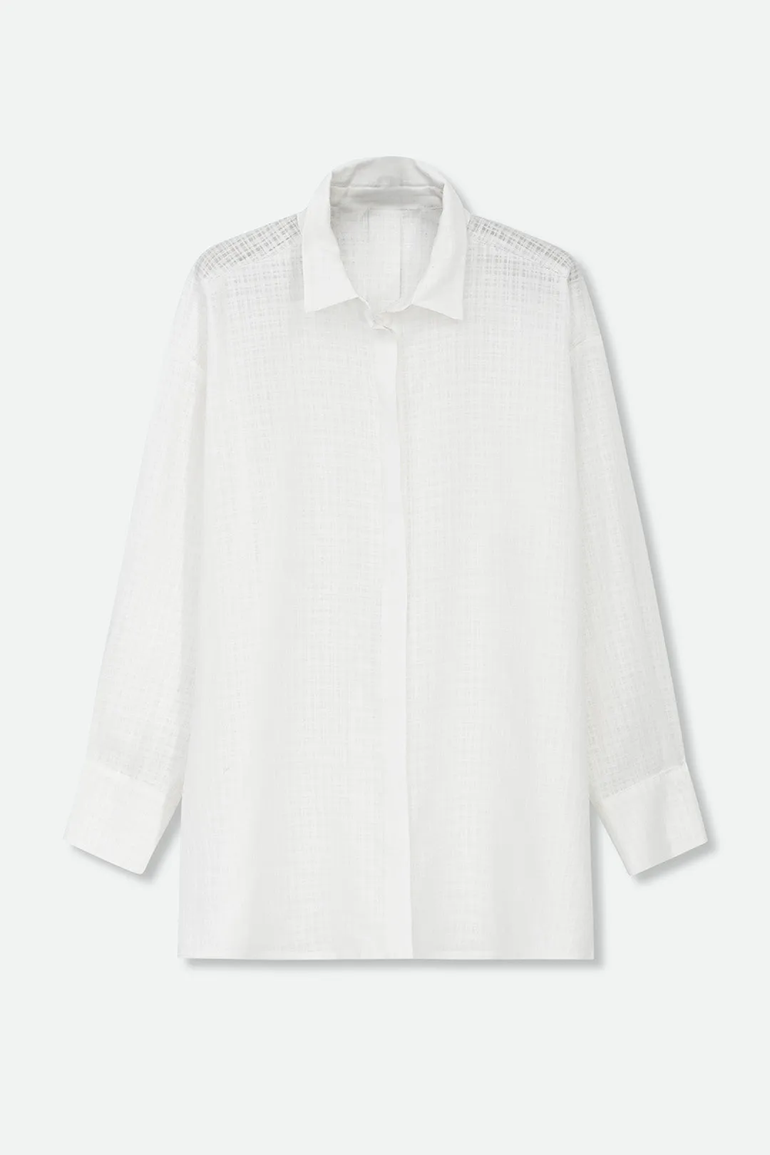 ADRIA SHIRT IN ITALIAN COTTON WHITE WEAVE