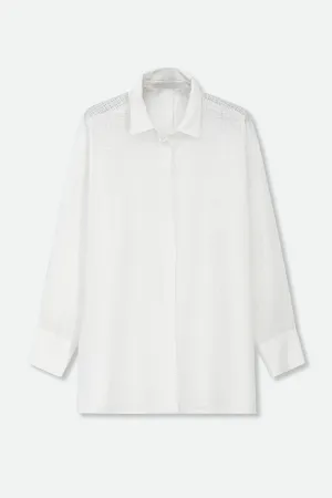 ADRIA SHIRT IN ITALIAN COTTON WHITE WEAVE ADRIA SHIRT IN ITALIAN COTTON WHITE WEAVE