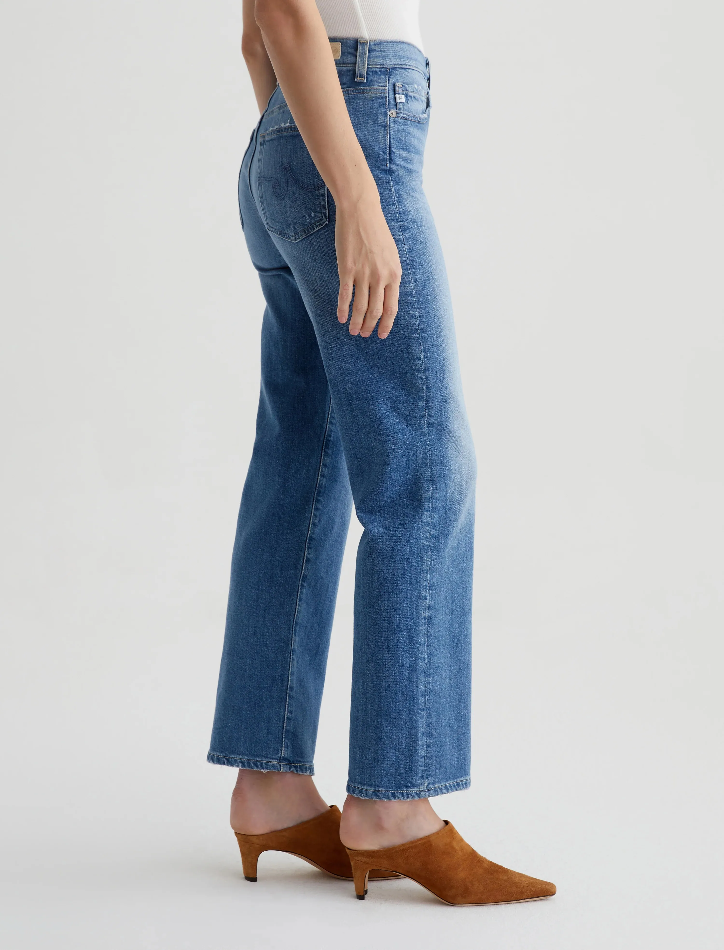 AG Brinley Mid Rise Straight Leg Jeans- Iris
