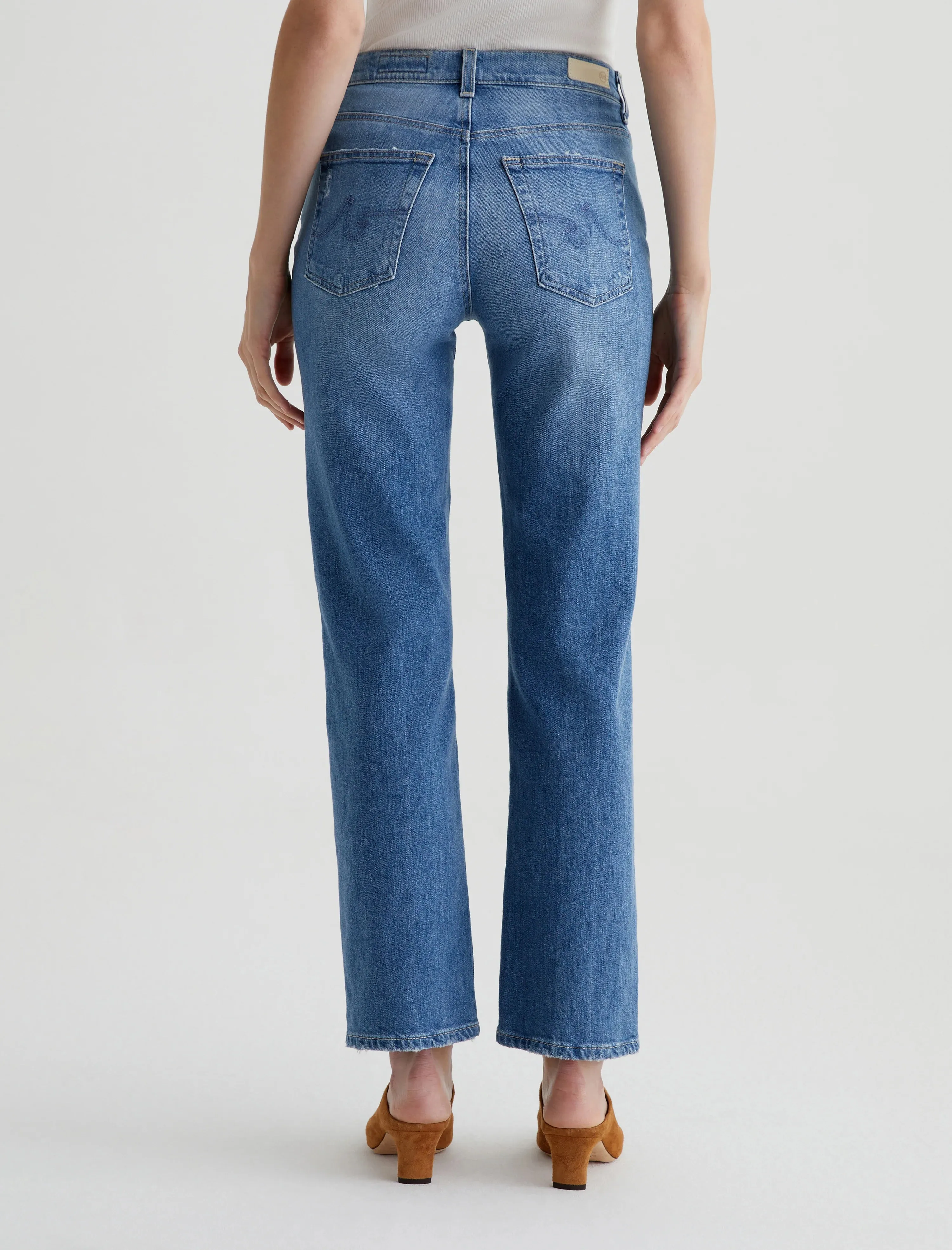 AG Brinley Mid Rise Straight Leg Jeans- Iris