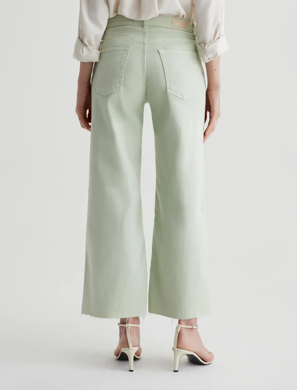 AG Saige Wide Leg Crop Jeans - Pistachio
