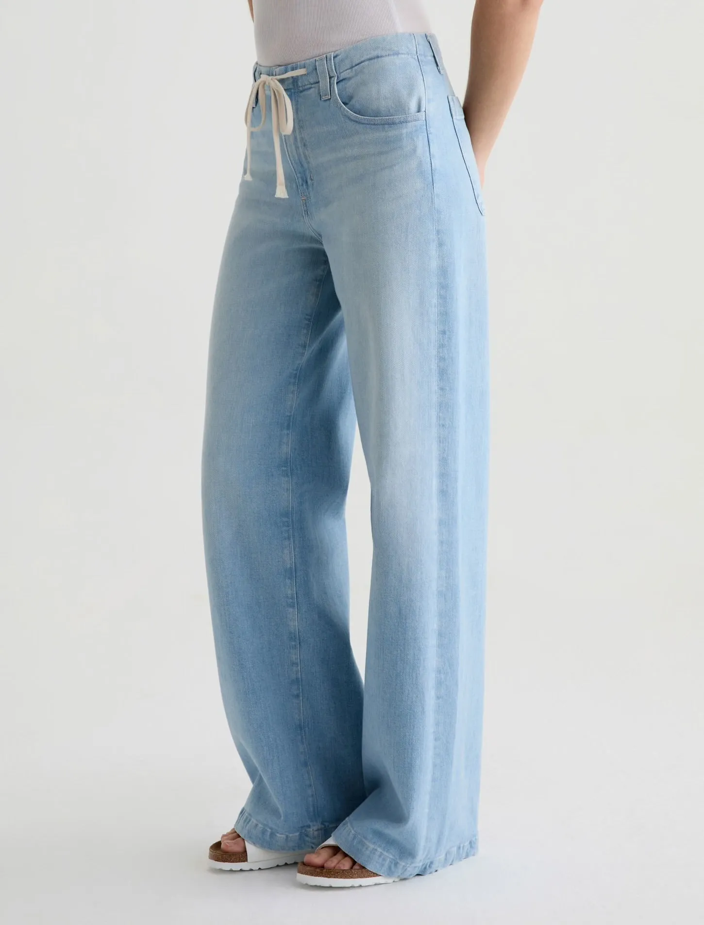 AG Stella Wide Leg Palazzo Cinched Jeans - Serendipity