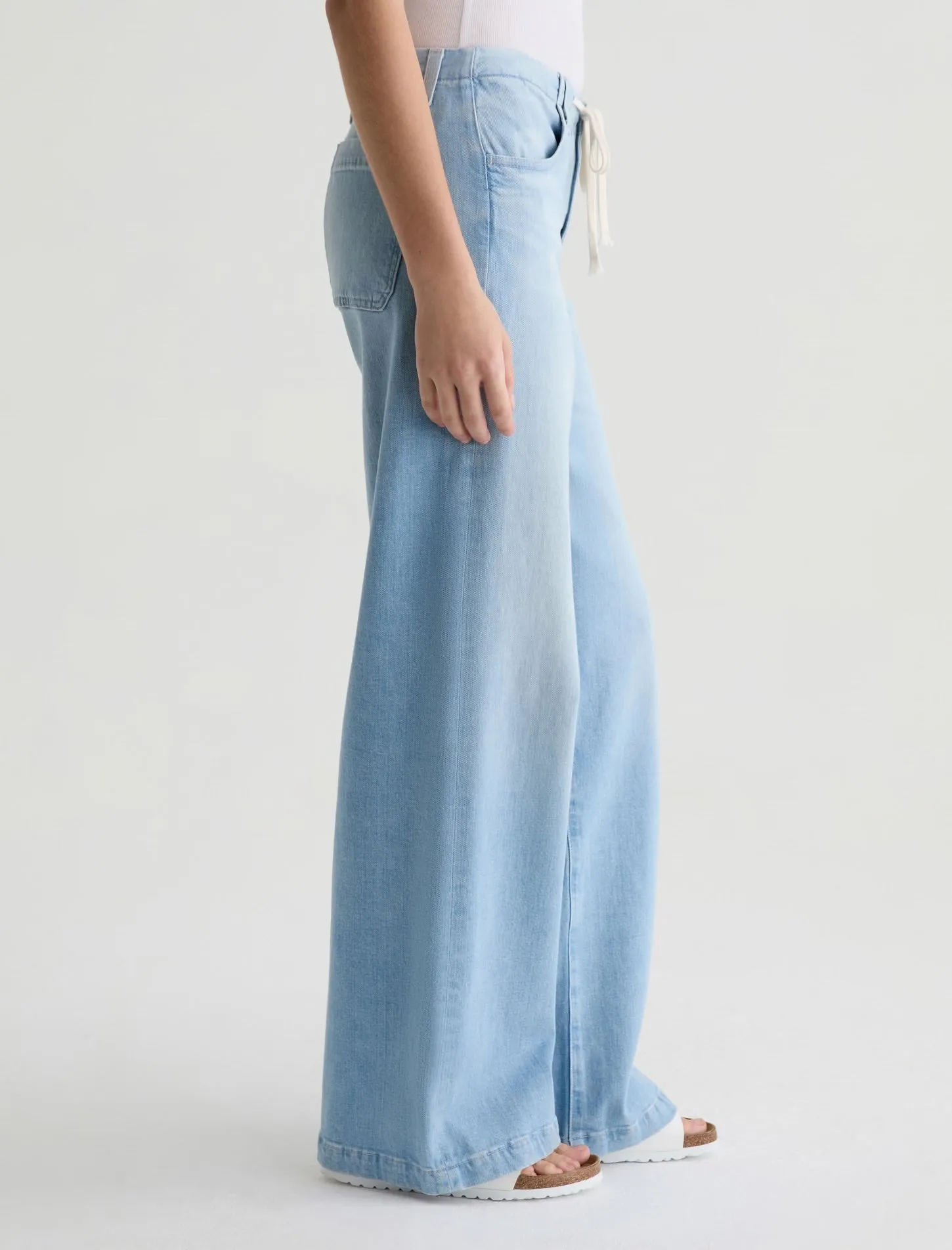 AG Stella Wide Leg Palazzo Cinched Jeans - Serendipity