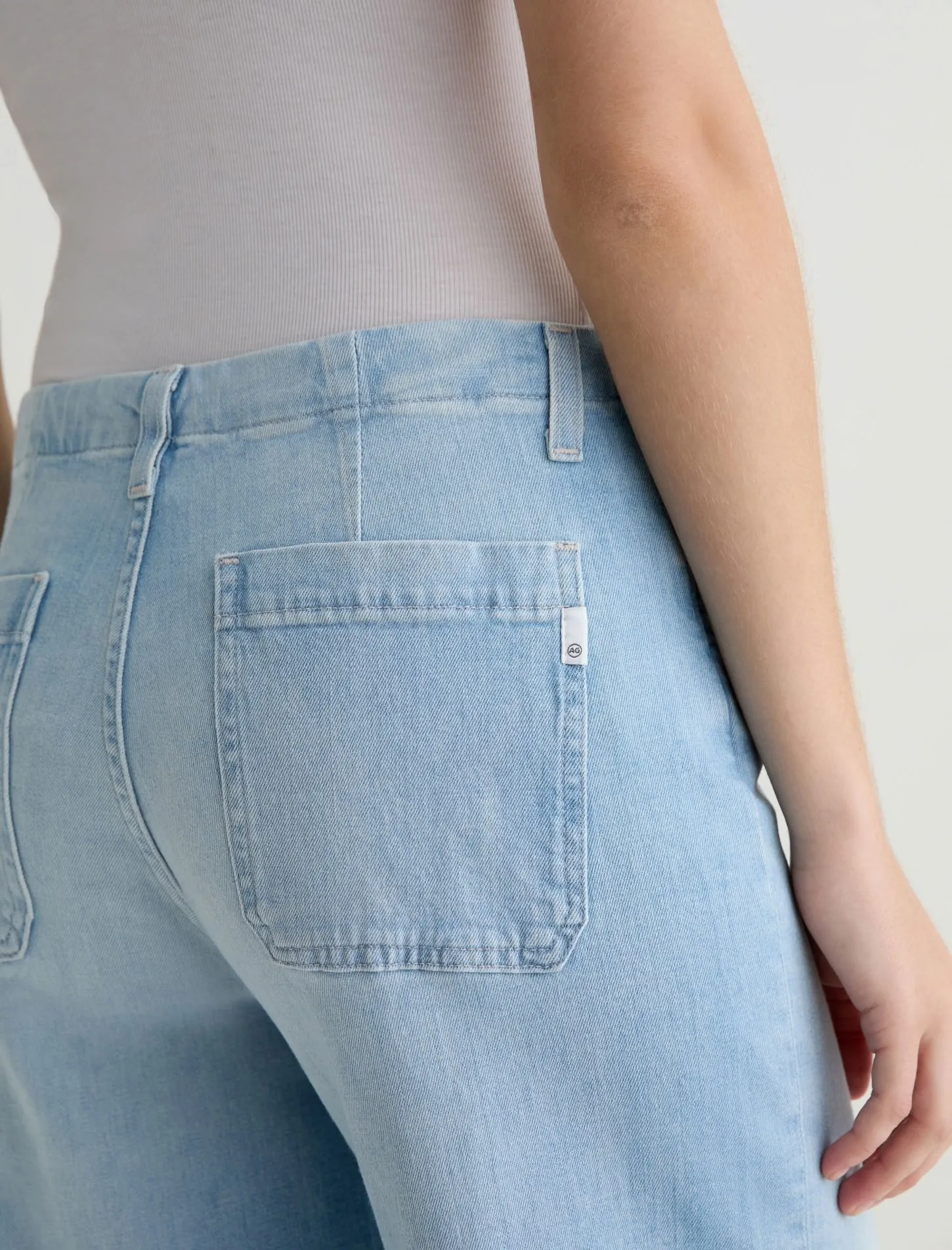 AG Stella Wide Leg Palazzo Cinched Jeans - Serendipity