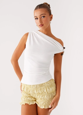 Agathe One Shoulder Top - Ivory Agathe One Shoulder Top - Ivory