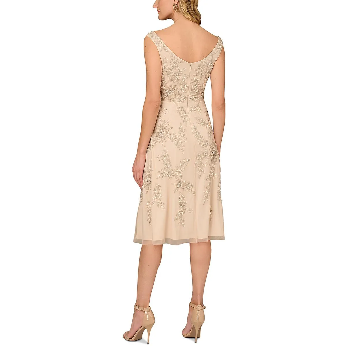 Aidan Mattox Womens Knee-Length Embellished Cocktail And Party Dress