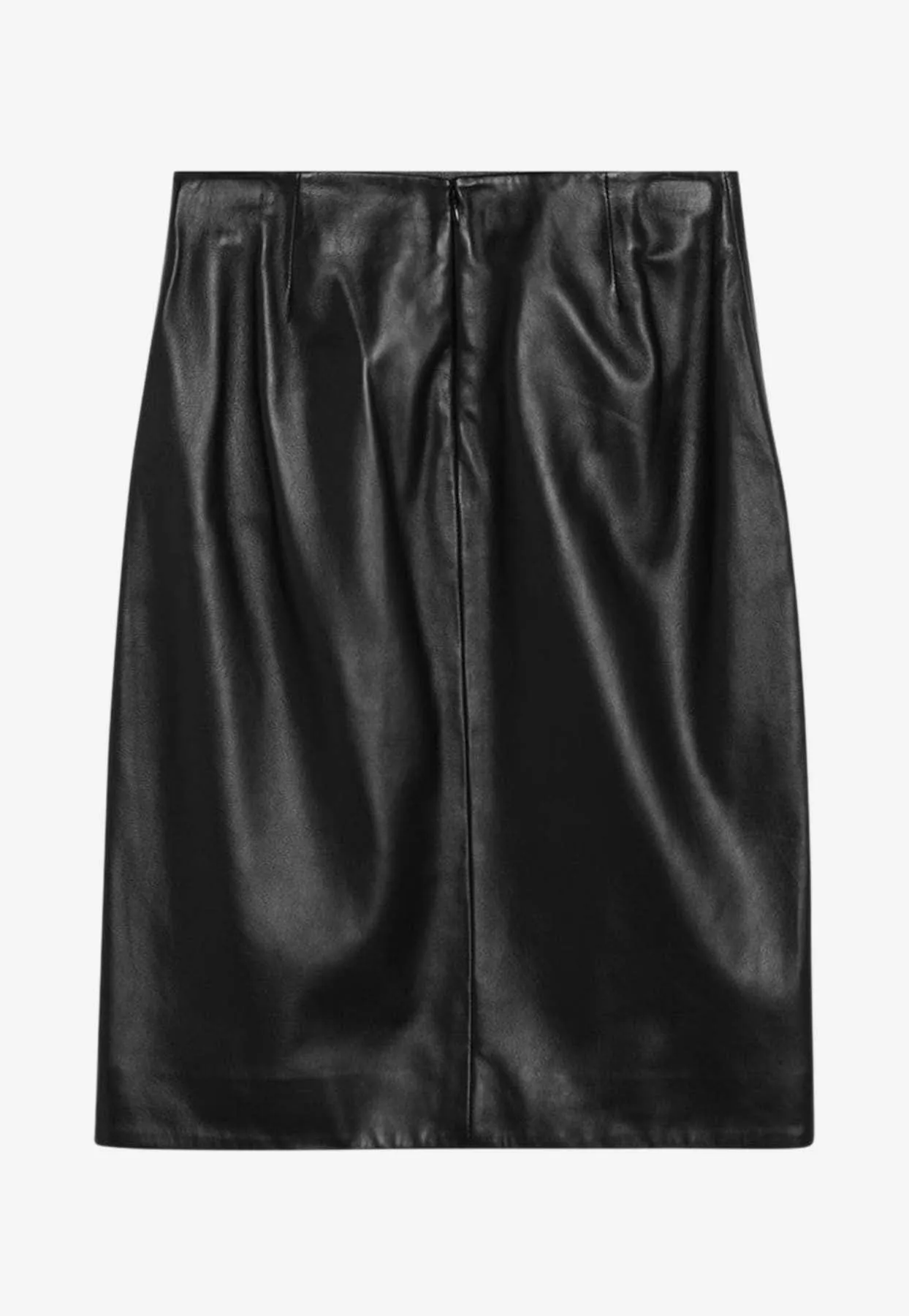Akare Leather Midi Skirt