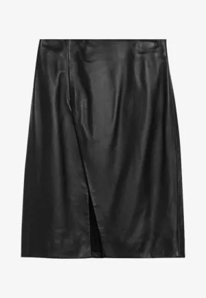 Akare Leather Midi Skirt