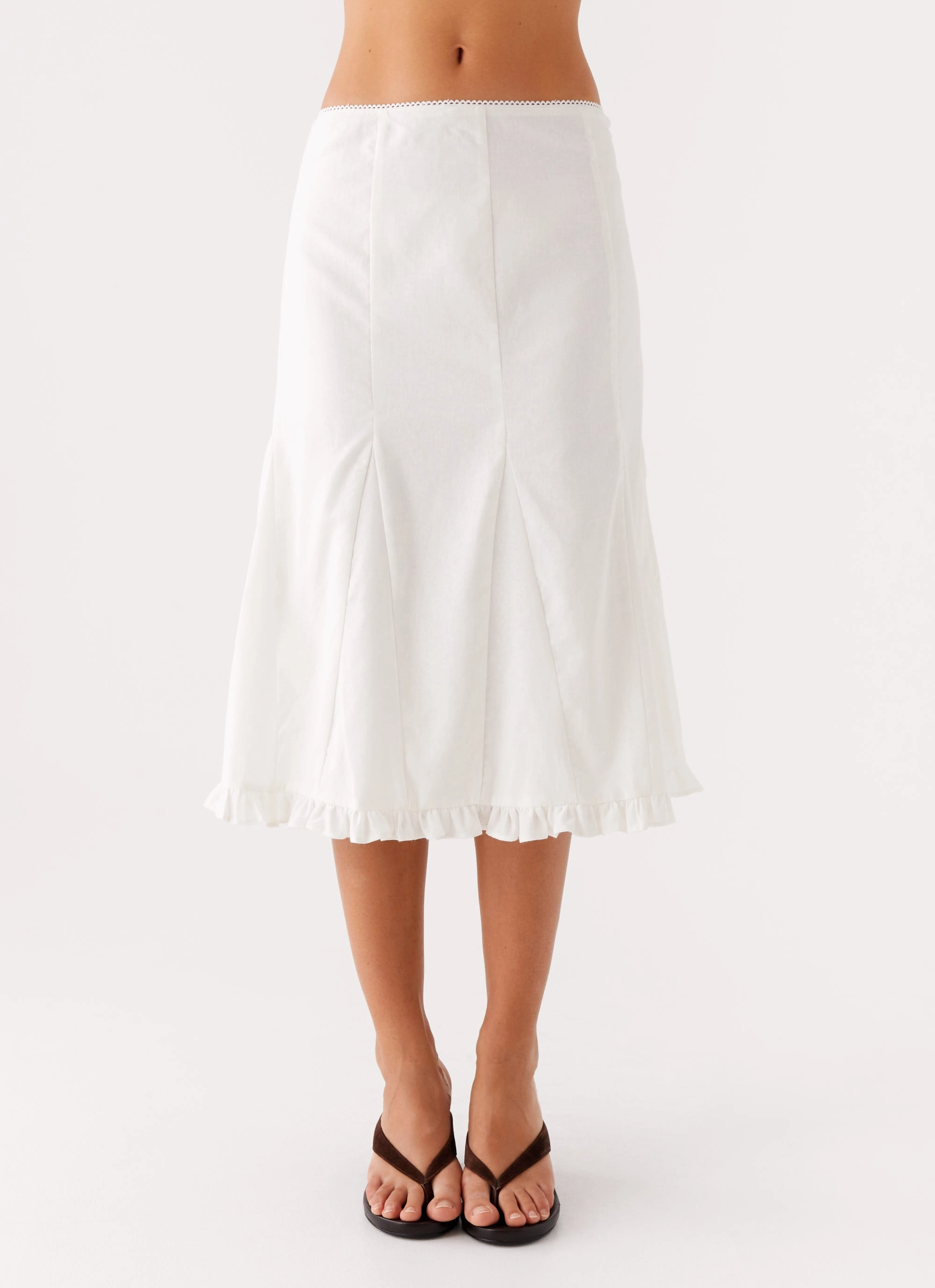 Alec Midi Skirt - White