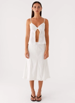 Alec Midi Skirt - White Alec Midi Skirt - White