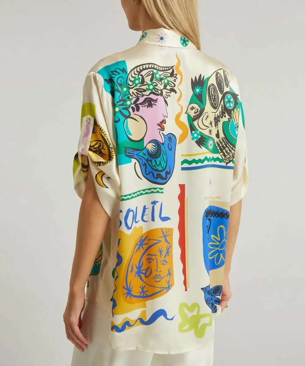 Alemais Soleil SIlk Shirt and Pant Set Print Size AU 14