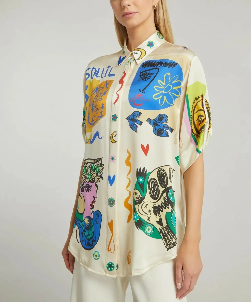 Alemais Soleil SIlk Shirt and Pant Set Print Size AU 14