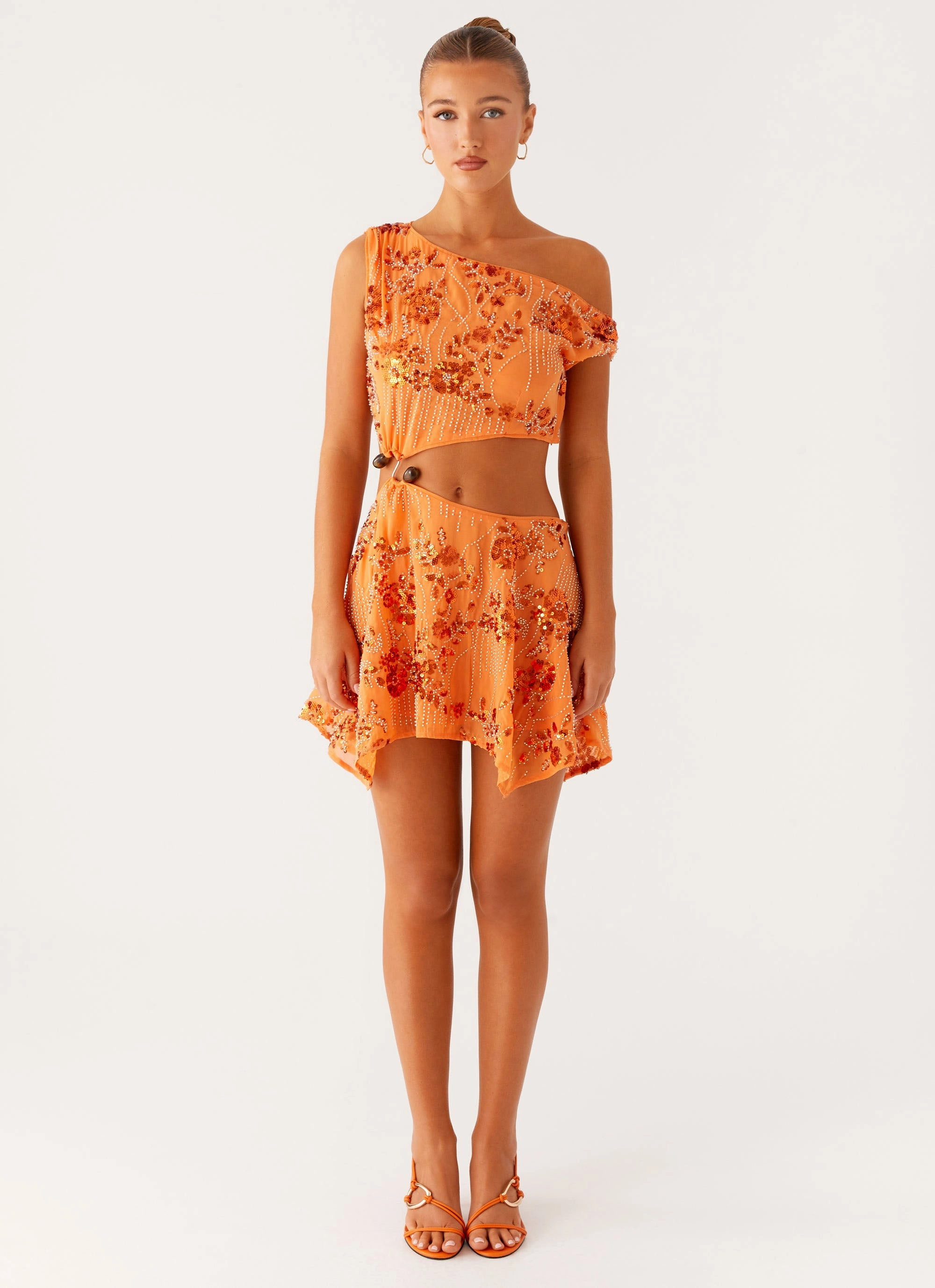 Aletta Sequin Mini Dress - Orange