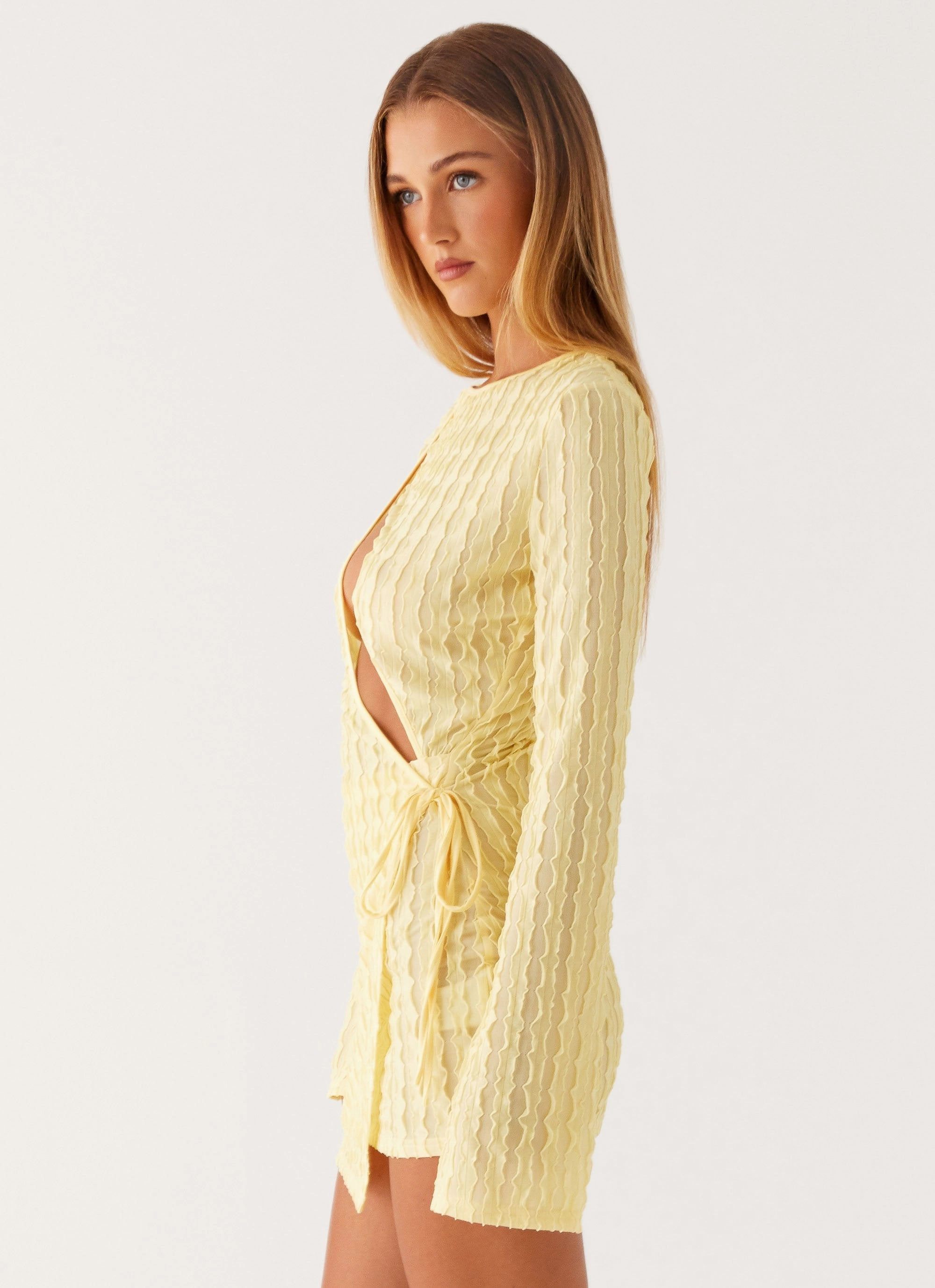 Alfie Mini Dress - Pastel Yellow