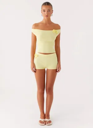 Aliah Knit Shorts - Yellow Aliah Knit Shorts - Yellow