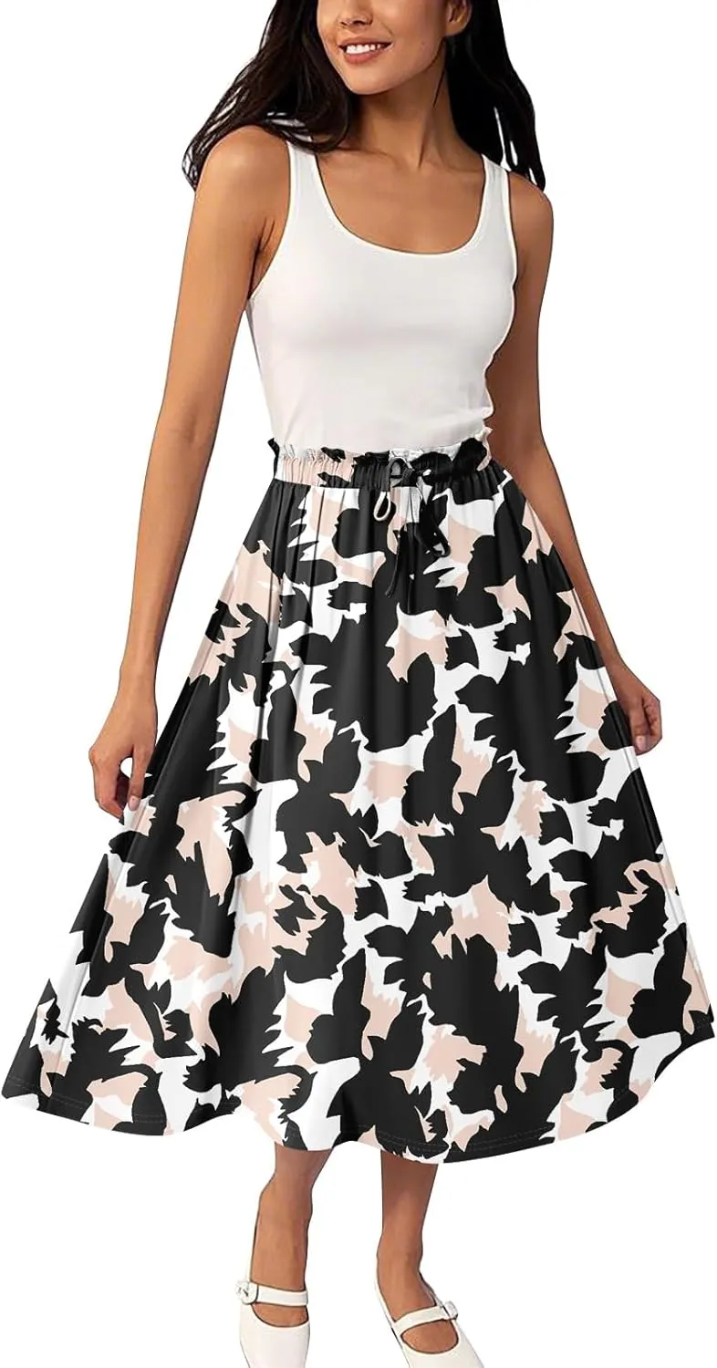 Aline Skirts for Women High Waist Flowy Maxi Skirt Long A-Line Skirt Boho Style