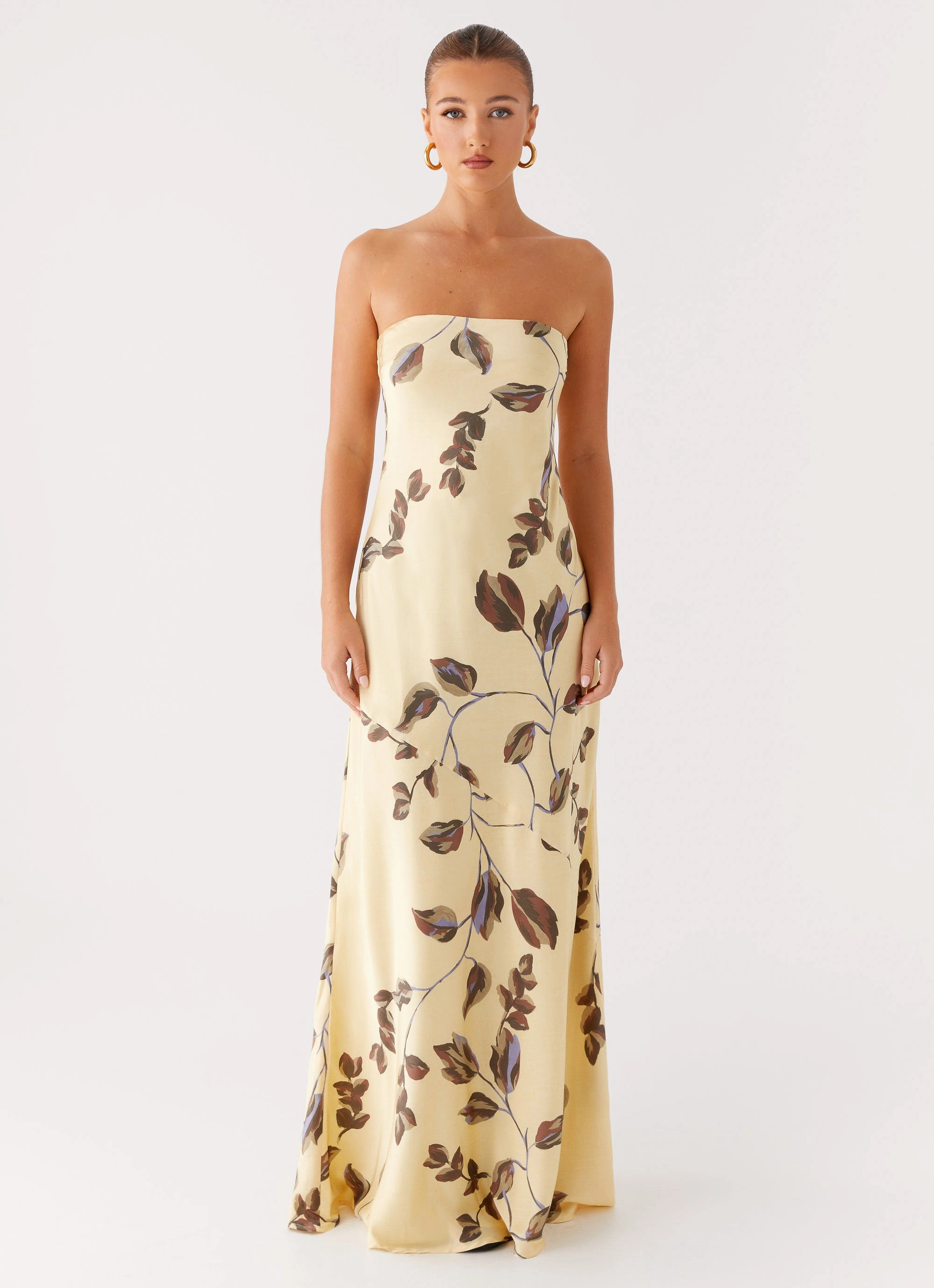 Alisa Strapless Maxi Dress - Buttercream Bliss