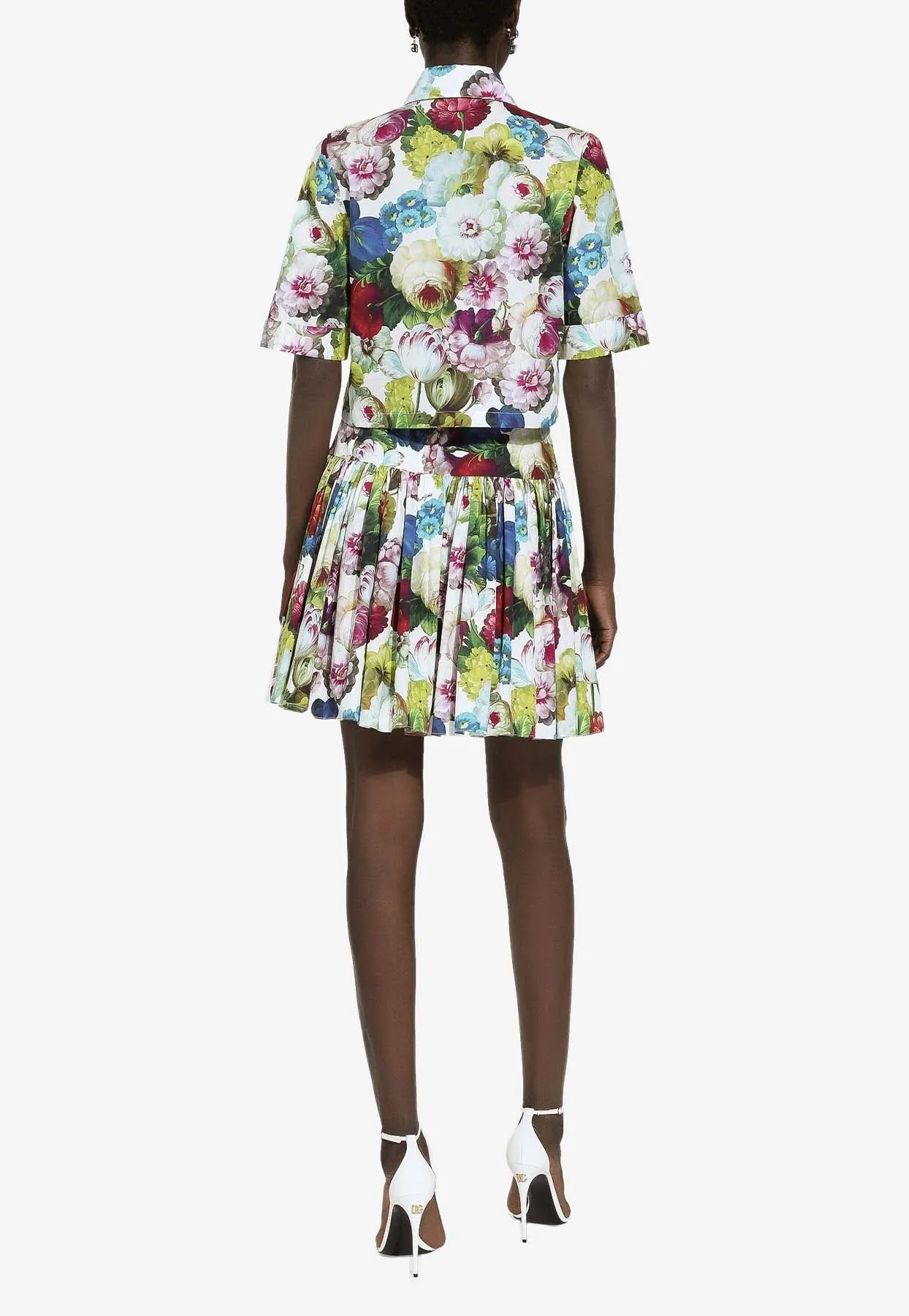 All-Over Floral Flared Skirt