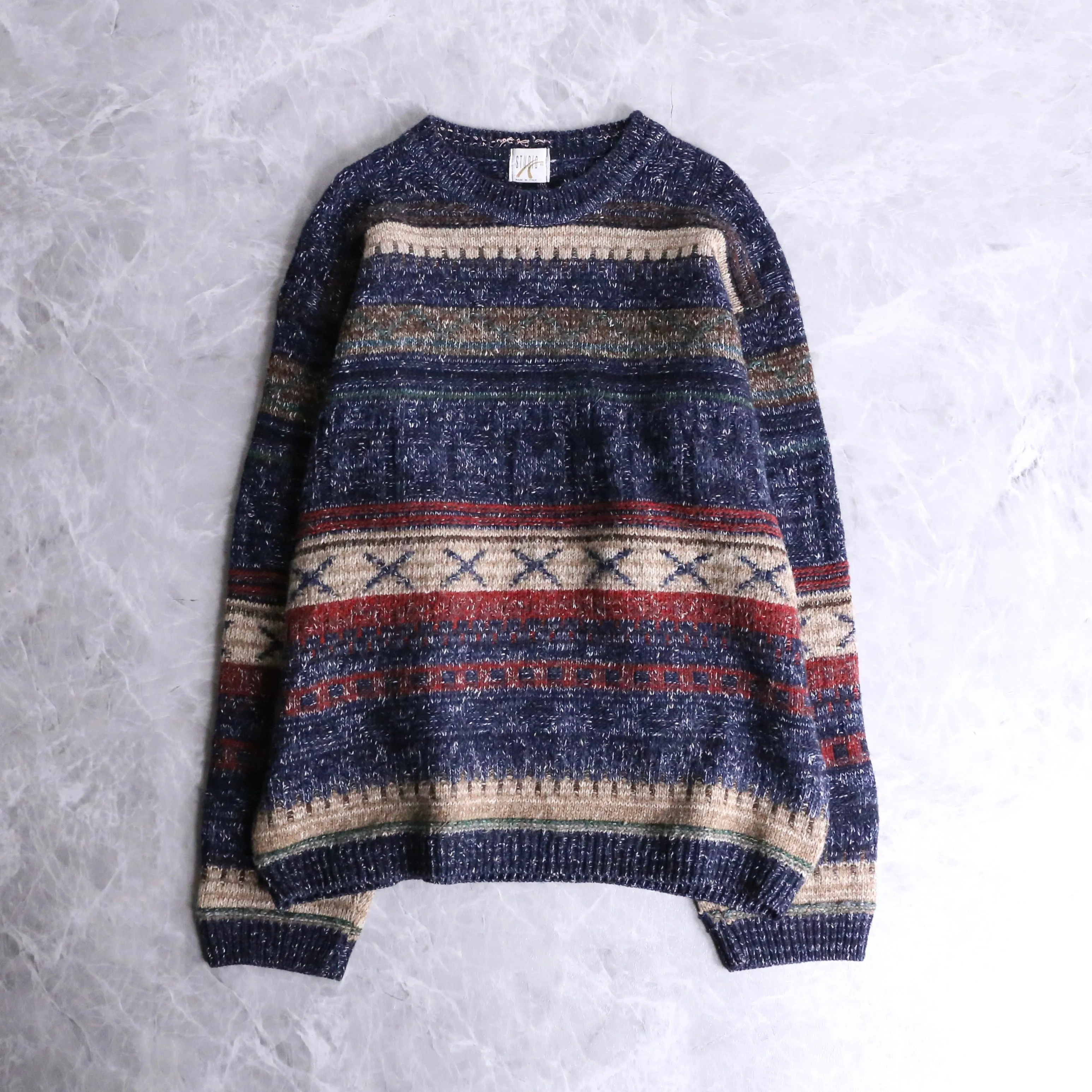 all over pattern border knit