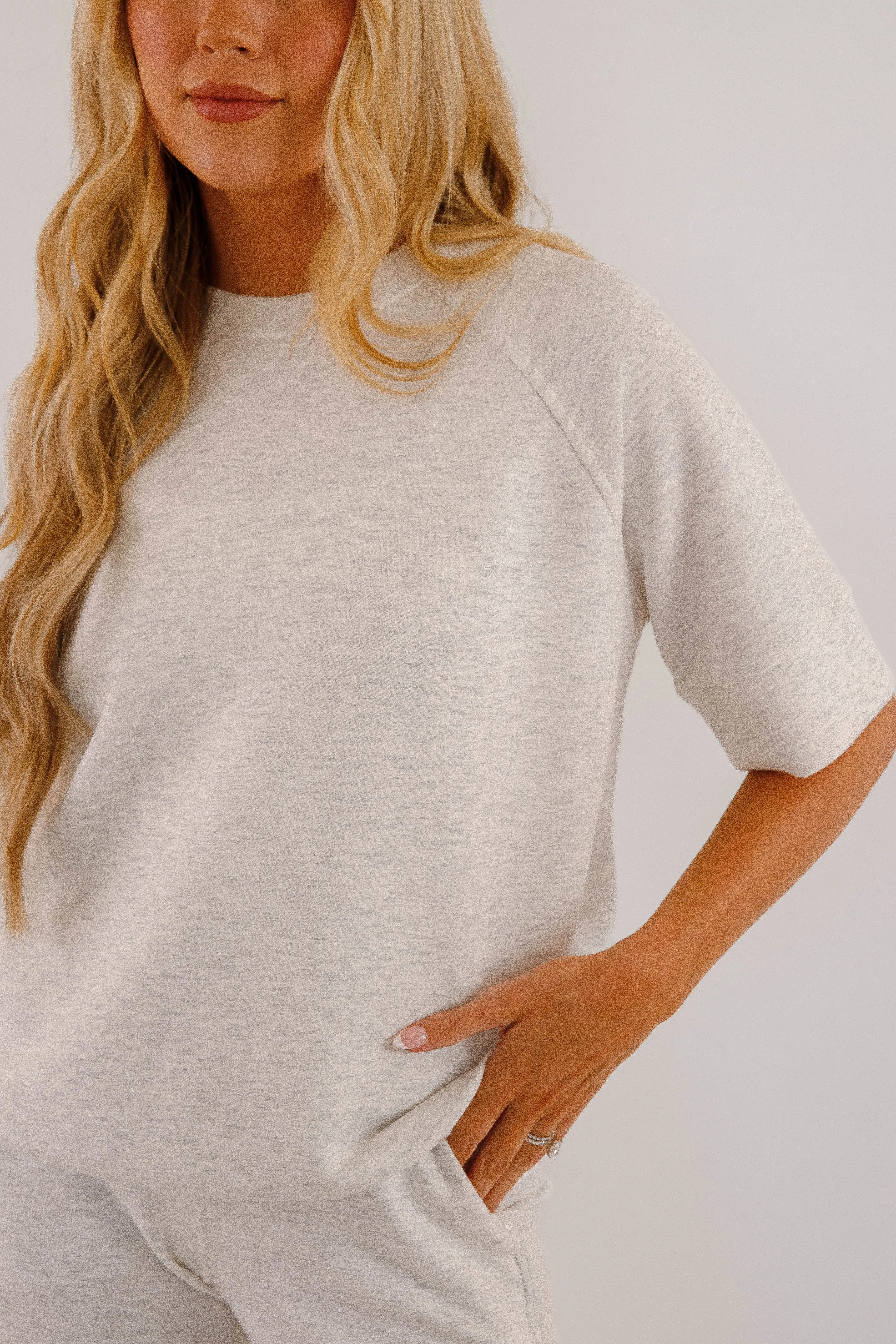 All The Energy Short Sleeve Pullover-Heather Grey