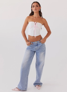 All My Affection Bustier Top - Pink Ribbon All My Affection Bustier Top - Pink Ribbon