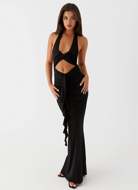 Allanna Frill Maxi Dress - Black Allanna Frill Maxi Dress - Black