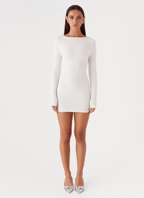 Allie Knit Mini Dress - Ivory Allie Knit Mini Dress - Ivory