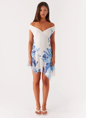 Alma Mini Dress - Blue Floral Print Alma Mini Dress - Blue Floral Print