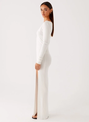 Amalfi Knit Maxi Dress - White Amalfi Knit Maxi Dress - White