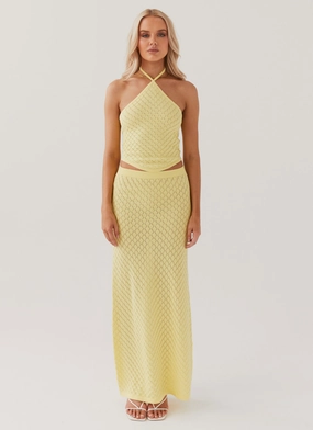 Amanza Knit Maxi Skirt - Lemon Amanza Knit Maxi Skirt - Lemon