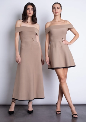 Amaya Knit Mini Dress - Shiitake Amaya Knit Mini Dress - Shiitake