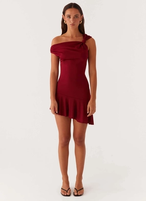 Amaya Twist Mini Dress - Maroon Amaya Twist Mini Dress - Maroon