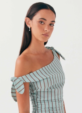 Amazonia Linen Mini Dress - Coastal Stripe Amazonia Linen Mini Dress - Coastal Stripe