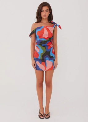 Amazonia Linen Mini Dress - Floral Fantasy Amazonia Linen Mini Dress - Floral Fantasy