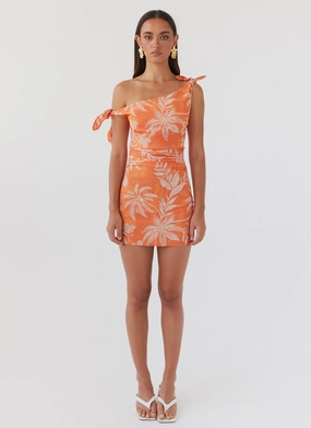 Amazonia Linen Mini Dress - Tropic Sunset Amazonia Linen Mini Dress - Tropic Sunset