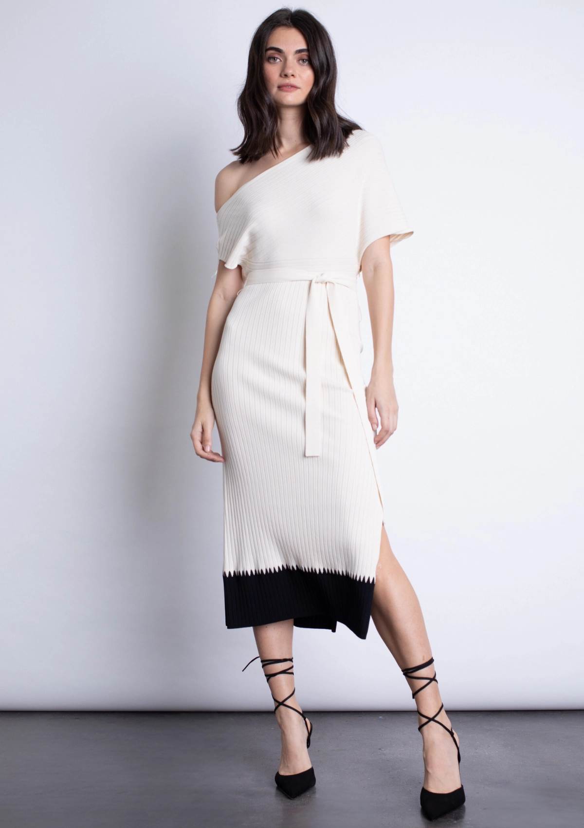 Amber Knit Midi Dress - Winter White