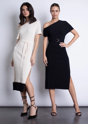 Amber Knit Midi Dress - Winter White Amber Knit Midi Dress - Winter White